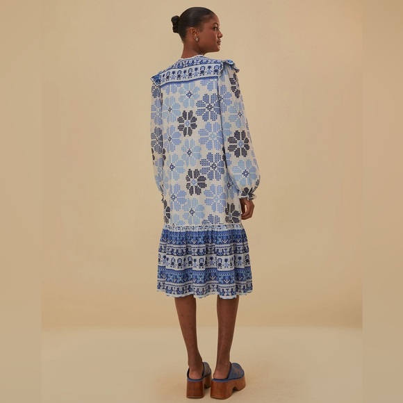 Fram Rio Stitched Flower Midi Dress - Picture 4 of 13